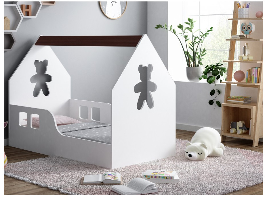 Detská Domčekové posteľ HAPPY HOUSE - Medvídek - 140x70 cm (12 farieb) + matrace ZADARMO
