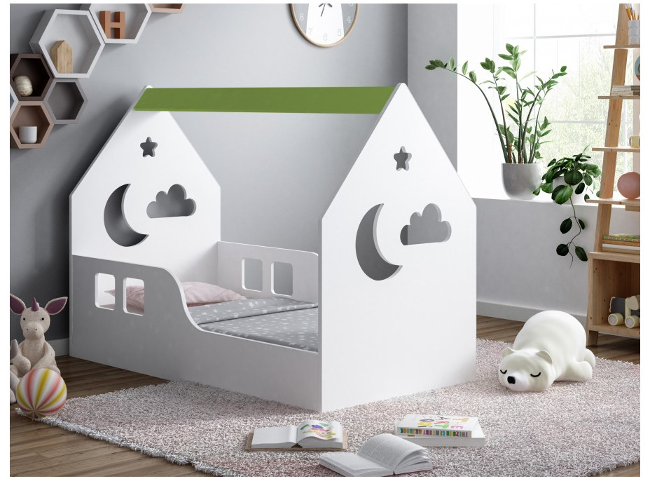 Detská Domčekové posteľ HAPPY HOUSE - Nebo - 140x70 cm (12 farieb) + matrace ZADARMO
