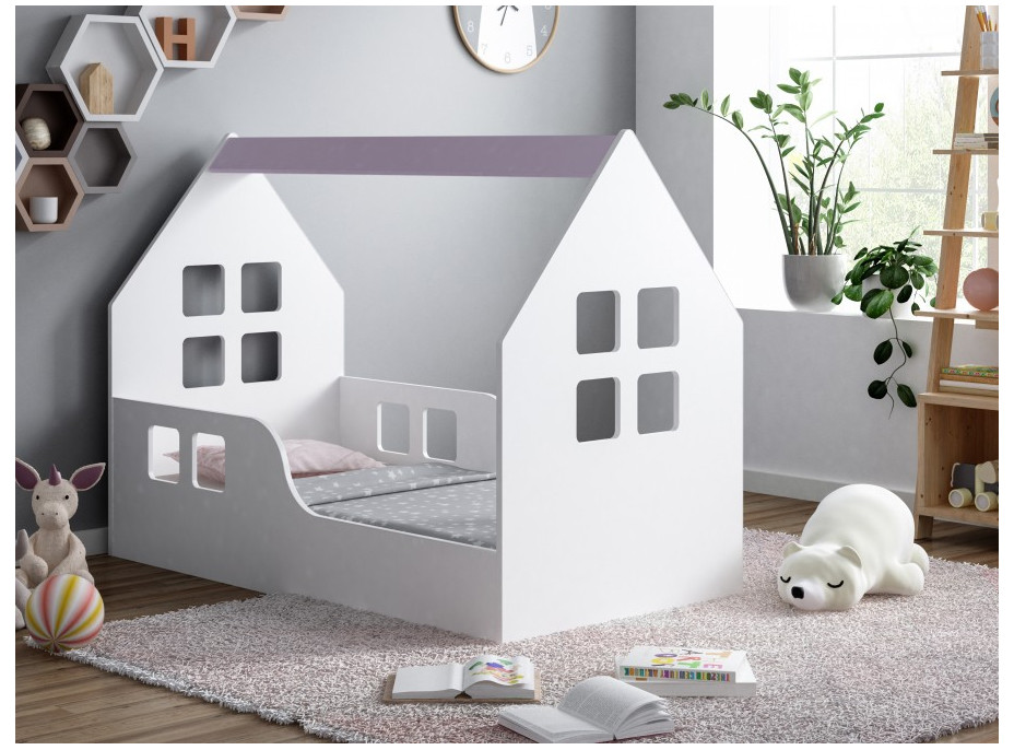 Detská Domčekové posteľ HAPPY HOUSE - Okno 1 - 140x70 cm (12 farieb) + matrace ZADARMO