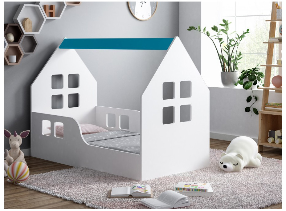 Detská Domčekové posteľ HAPPY HOUSE - Okno 1 - 160x80 cm (12 farieb) + matrace ZADARMO