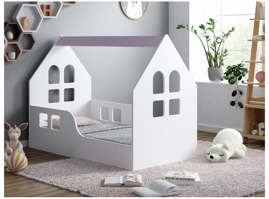 Detská Domčekové posteľ HAPPY HOUSE - Okno 2 - 140x70 cm (12 farieb) + matrace ZADARMO