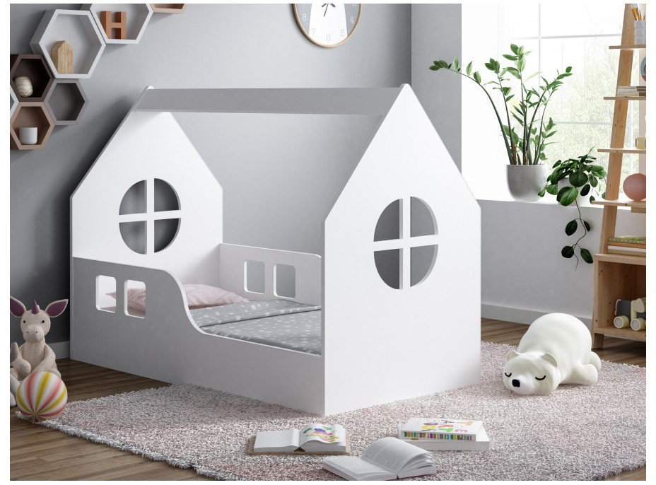 Detská Domčekové posteľ HAPPY HOUSE - Okno 3 - 160x80 cm (12 farieb) + matrace ZADARMO