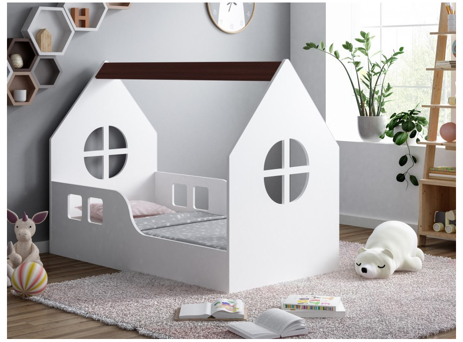 Detská Domčekové posteľ HAPPY HOUSE - Okno 3 - 160x80 cm (12 farieb) + matrace ZADARMO