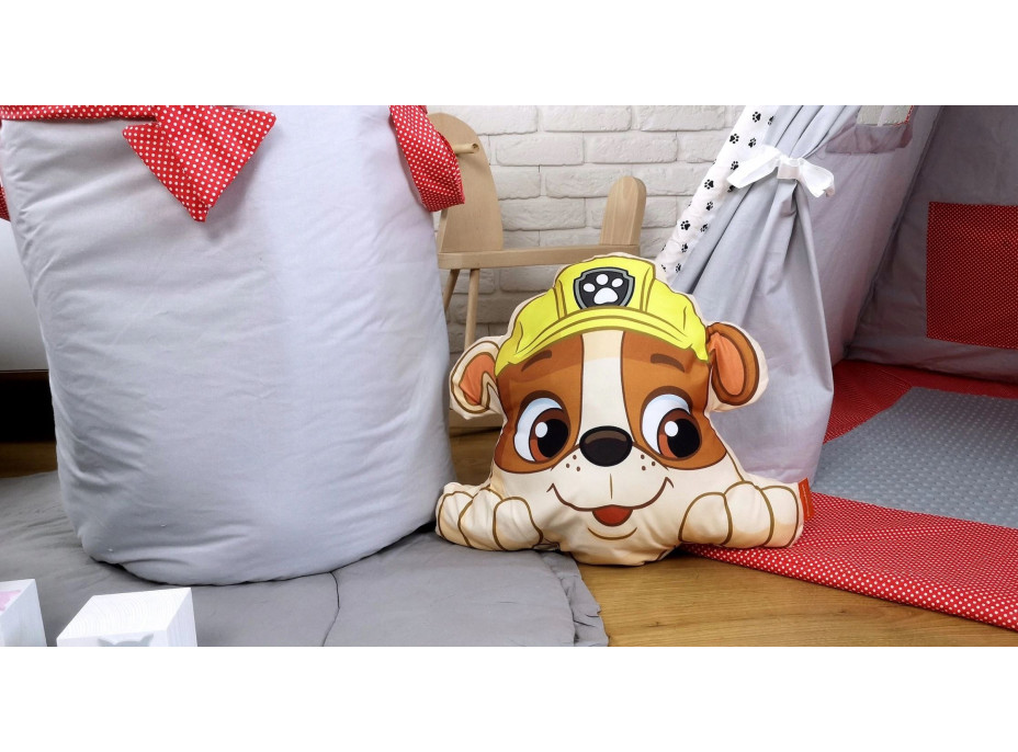 Detský stan TEEPEE (TÍPÍ) LUXURY s doplnkami - LABKOVÁ PATROLA - šedo / červený