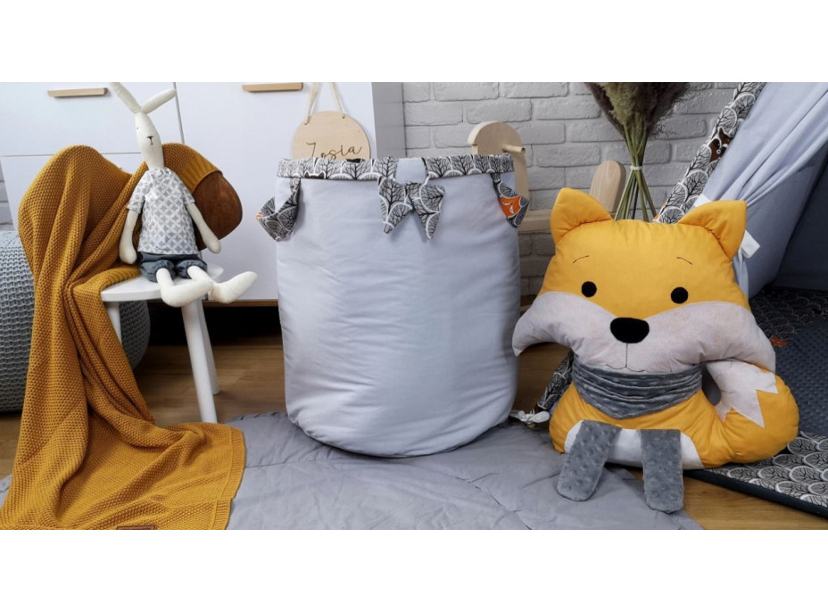 Detský stan TEEPEE (TÍPÍ) LUXURY s doplnkami - ZVIERACIA PARTIČKA - sivý