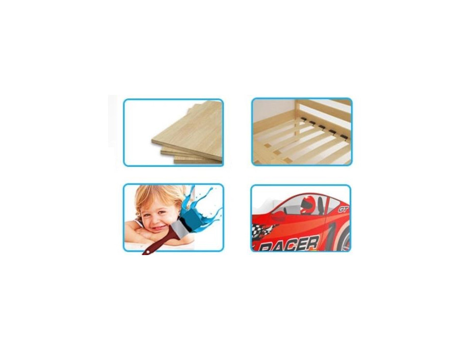 Detská autopostel CARS policajné hliadky modrá - 160x80 cm