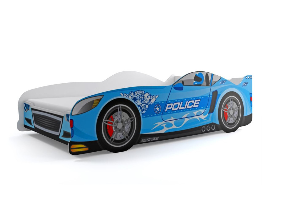 Detská autopostel CARS policajné hliadky modrá - 160x80 cm