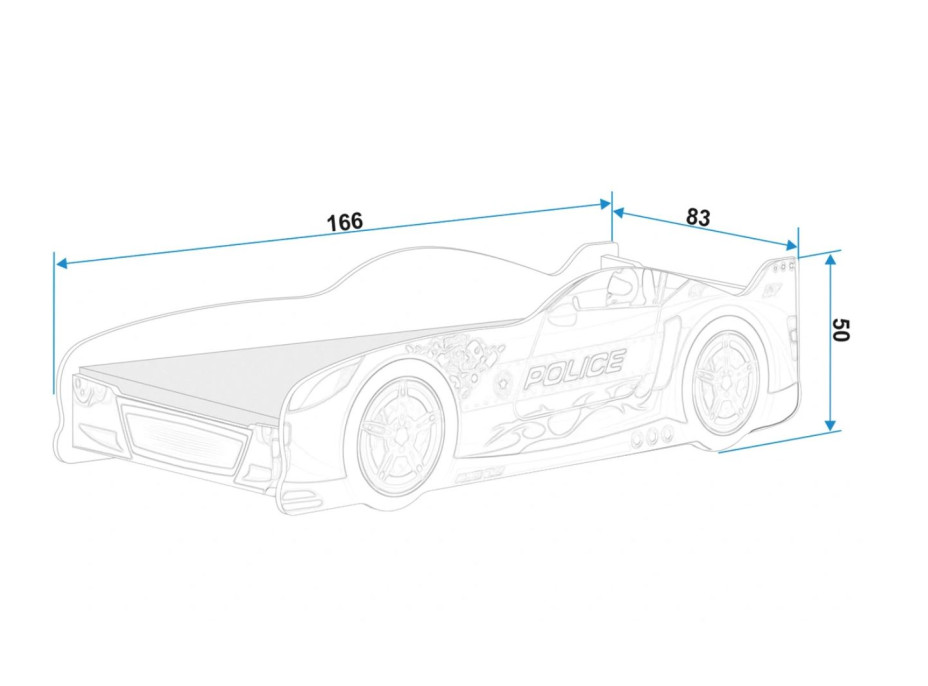 Detská autopostel CARS RACER - 160x80 cm