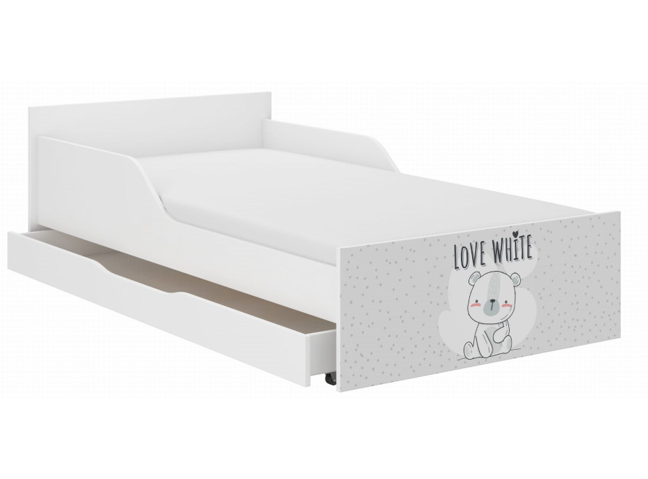 Detská posteľ FILIP - BIELY MEDVEDÍK 180x90 cm