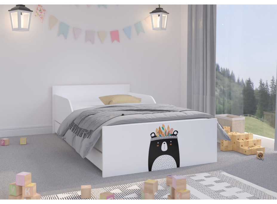 Detská posteľ FILIP - ČIERNY MACKO INDIÁN 180x90 cm