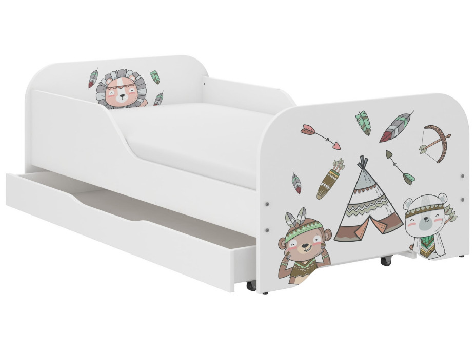 Detská posteľ KIM - INDIÁNSKA OSADA 160x80 cm