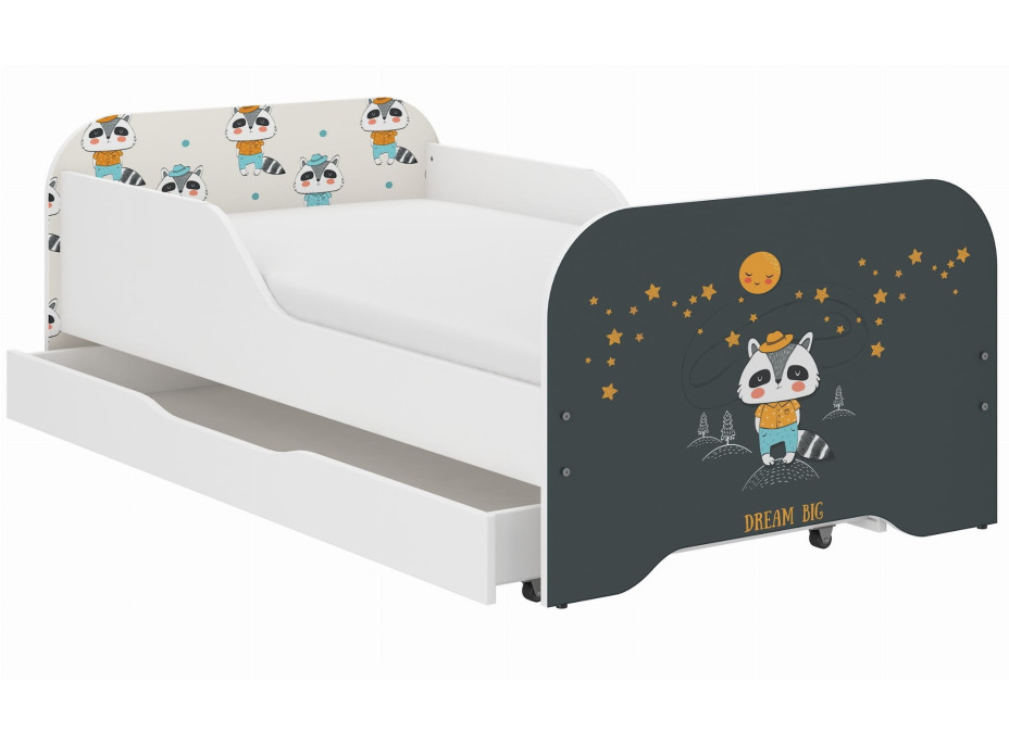 Detská posteľ KIM - JAZVEC 140x70 cm + MATRAC