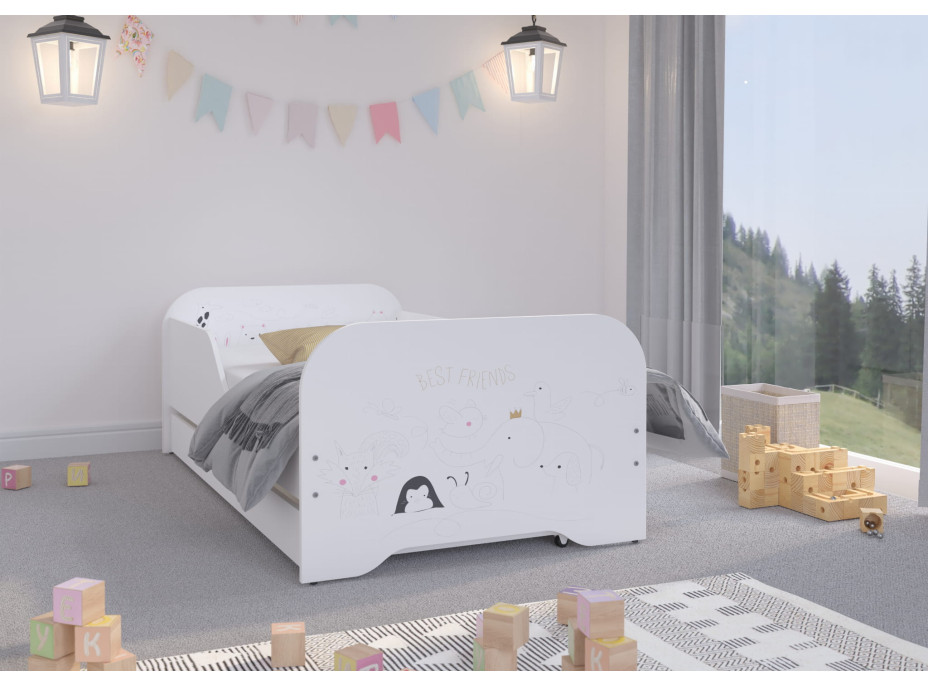 Detská posteľ KIM - NAJLEPŠÍ KAMARÁTI 140x70 cm + MATRAC