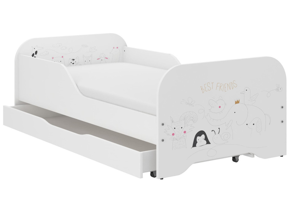 Detská posteľ KIM - NAJLEPŠÍ KAMARÁTI 140x70 cm + MATRAC