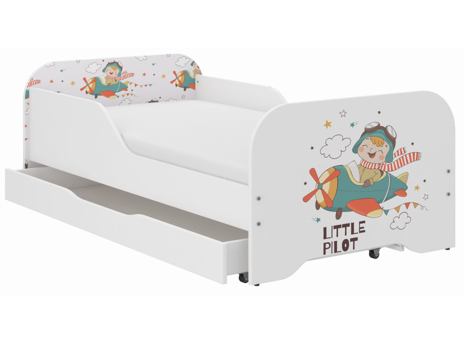 Detská posteľ KIM - PILOT 140x70 cm + MATRAC