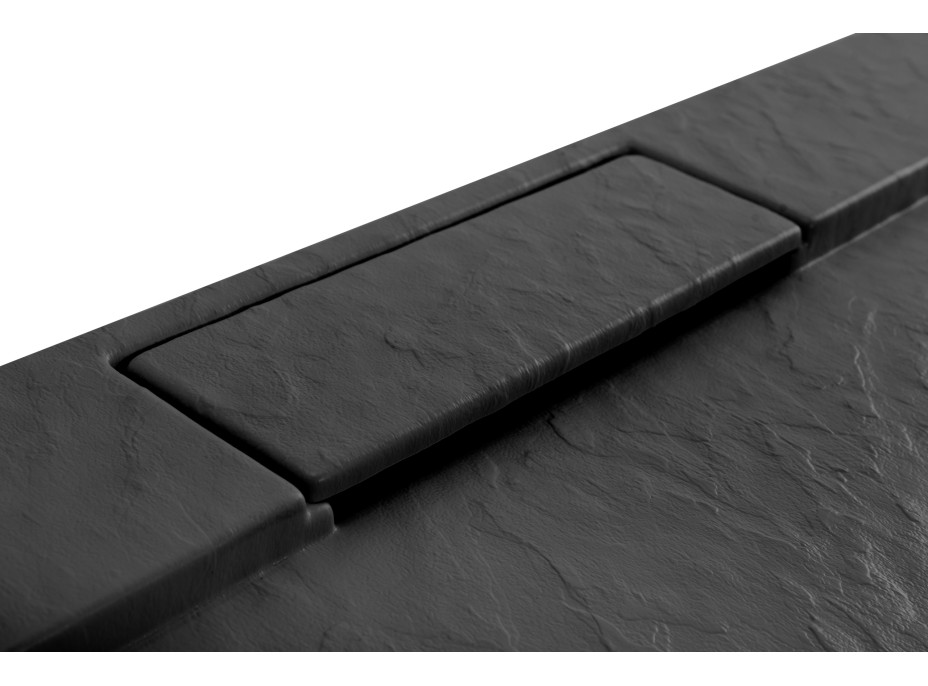 Sprchová vanička MAXMAX Rea GRAND 80x100 cm - imitácia kameňa - čierna