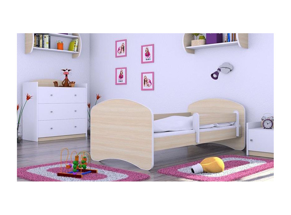 Detská posteľ 140x70 cm - MLIEČNY DUB