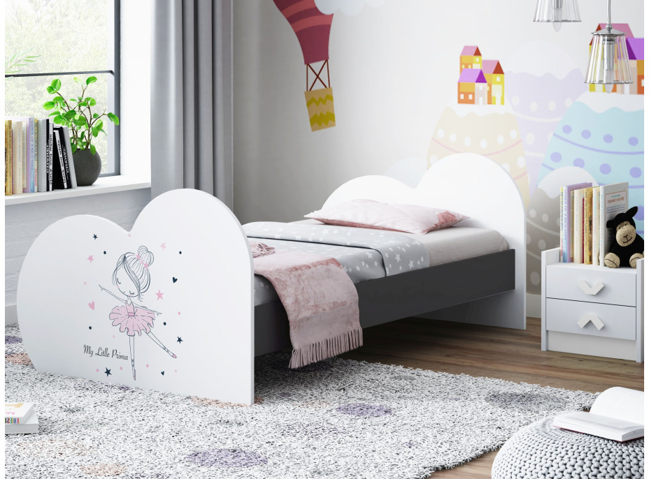 Detská posteľ BALETKA 160x80 cm - Dub sonoma + matrac ZADARMO