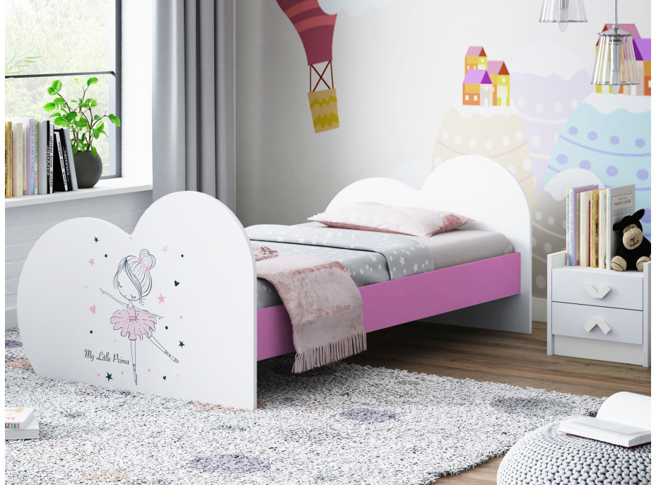 Detská posteľ BALETKA 160x80 cm - Dub sonoma + matrac ZADARMO