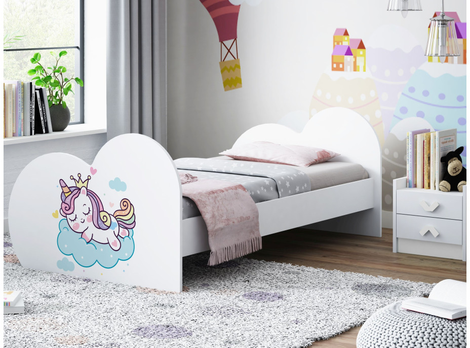 Detská posteľ Jednorožec 160x80 cm (11 farieb) + matrace ZADARMO