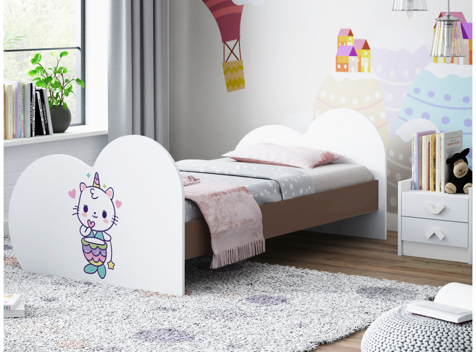 Detská posteľ KITTY Jednorožec 160x80 cm (11 farieb) + matrace ZADARMO
