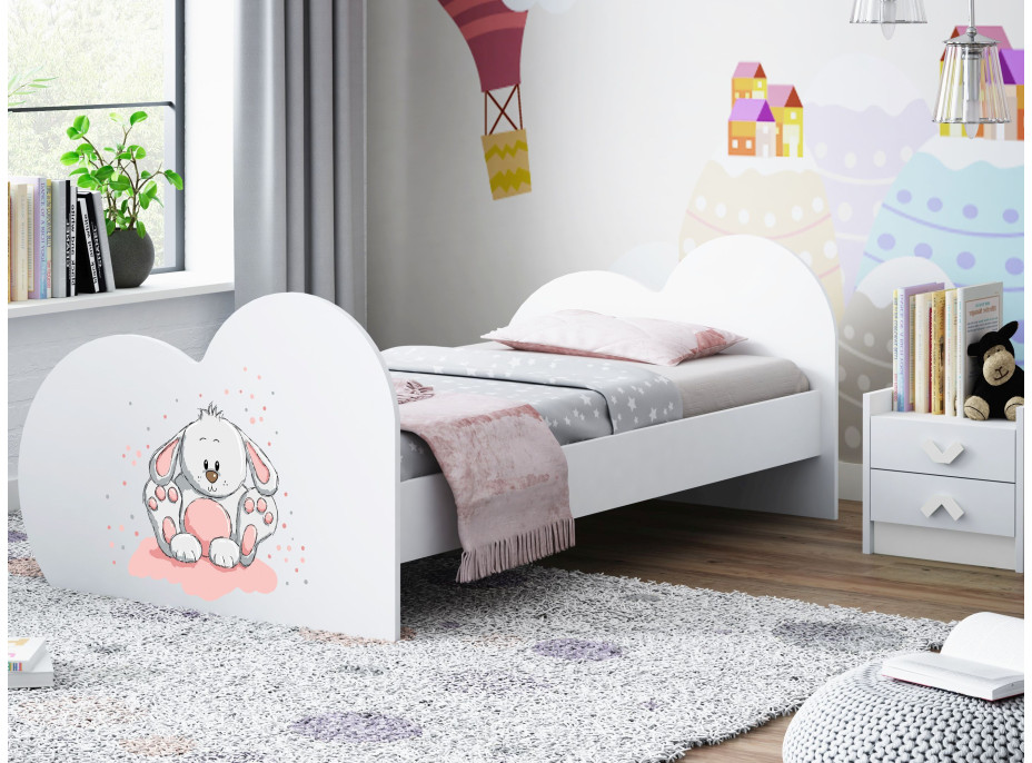 Detská posteľ ZAJAČIK 160x80 cm (11 farieb) + matrace ZADARMO