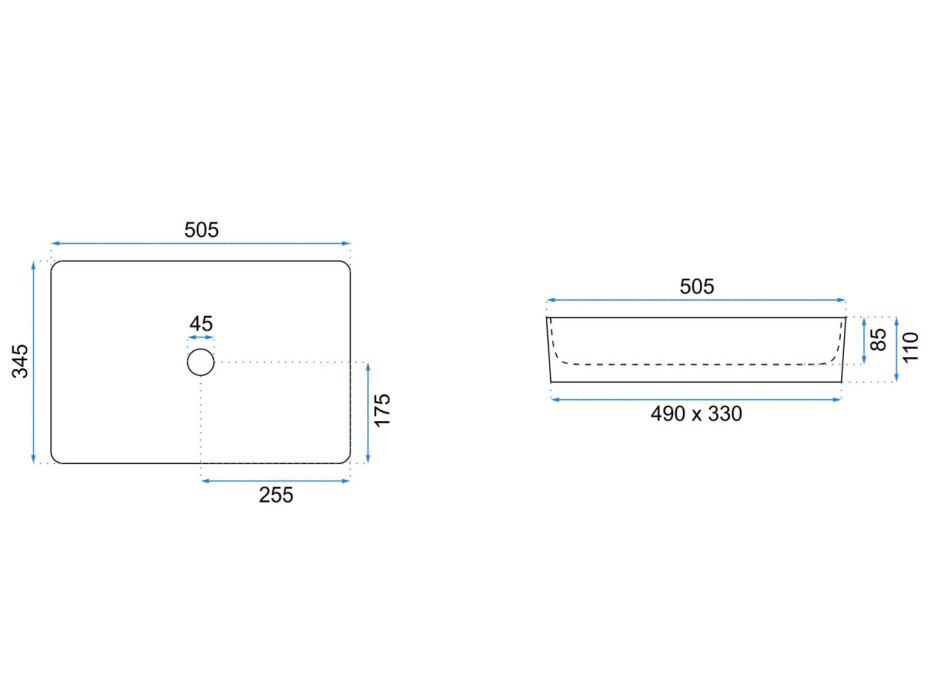 Keramické umývadlo MAXMAX Rea AVIA - čierne matné