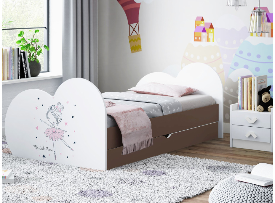 Detská posteľ BALETKA 160x80 cm, so zásuvkou - (11 farieb) + matrace ZADARMO