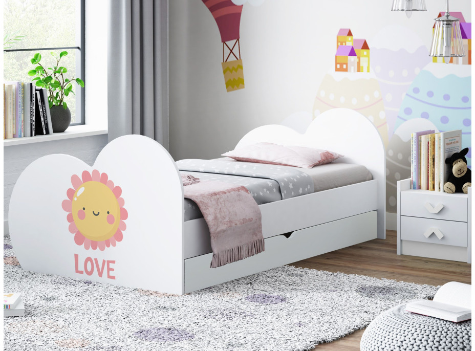 Detská posteľ SLUNÍČKO 160x80 cm, so zásuvkou (11 farieb) + matrace ZADARMO