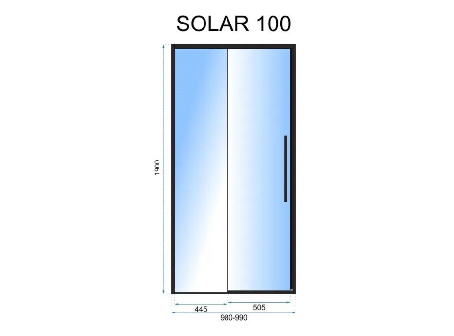 Sprchové dvere MAXMAX Rea SOLAR 100 cm - zlaté