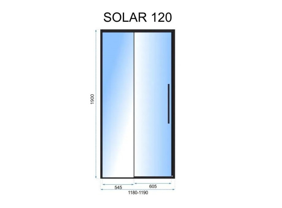 Sprchové dvere MAXMAX Rea SOLAR 120 cm - zlaté