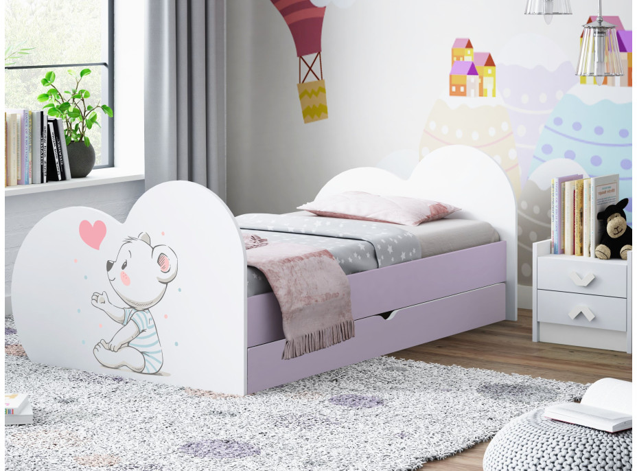 Detská posteľ zamilovaní KOALA 160x80 cm, so zásuvkou (11 farieb) + matrace ZADARMO