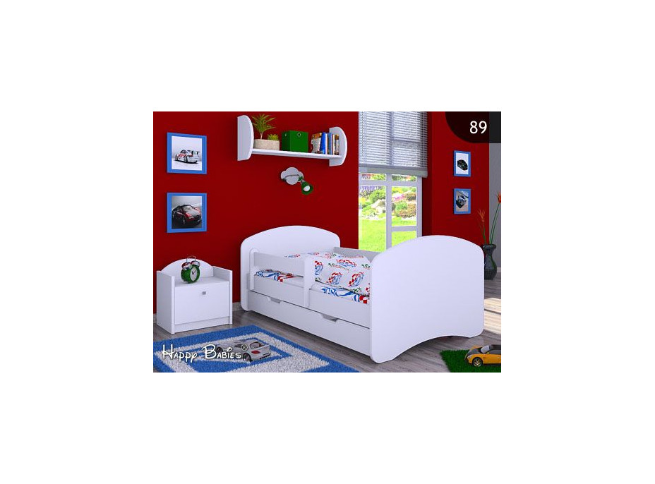 Detská posteľ so zásuvkou 180x90cm BEZ MOTÍVU - biela