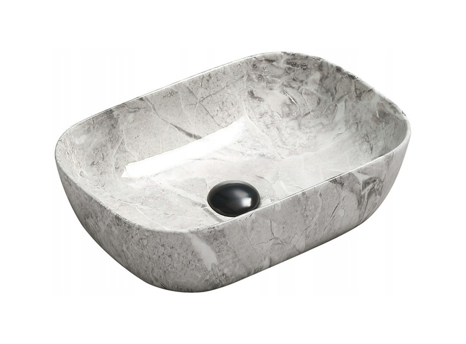 Keramické umývadlo MEXEN RITA - 45,5x32,5x13,5 cm - šedé - dekor kameňa, 21084598