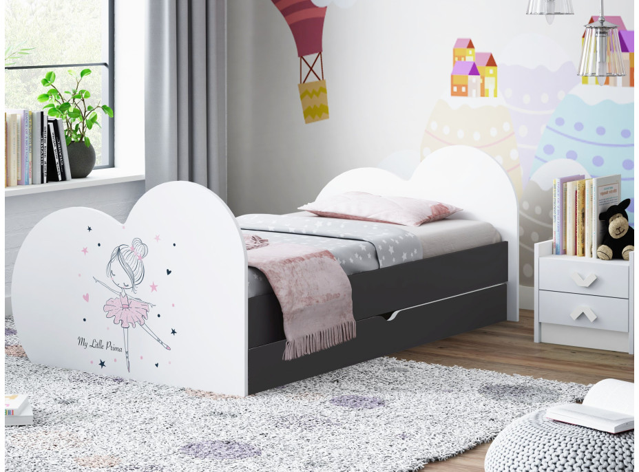 Detská posteľ BALETKA 180x90 cm, so zásuvkou (11 farieb) + matrace ZADARMO