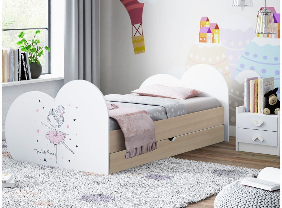 Detská posteľ BALETKA 180x90 cm, so zásuvkou (11 farieb) + matrace ZADARMO
