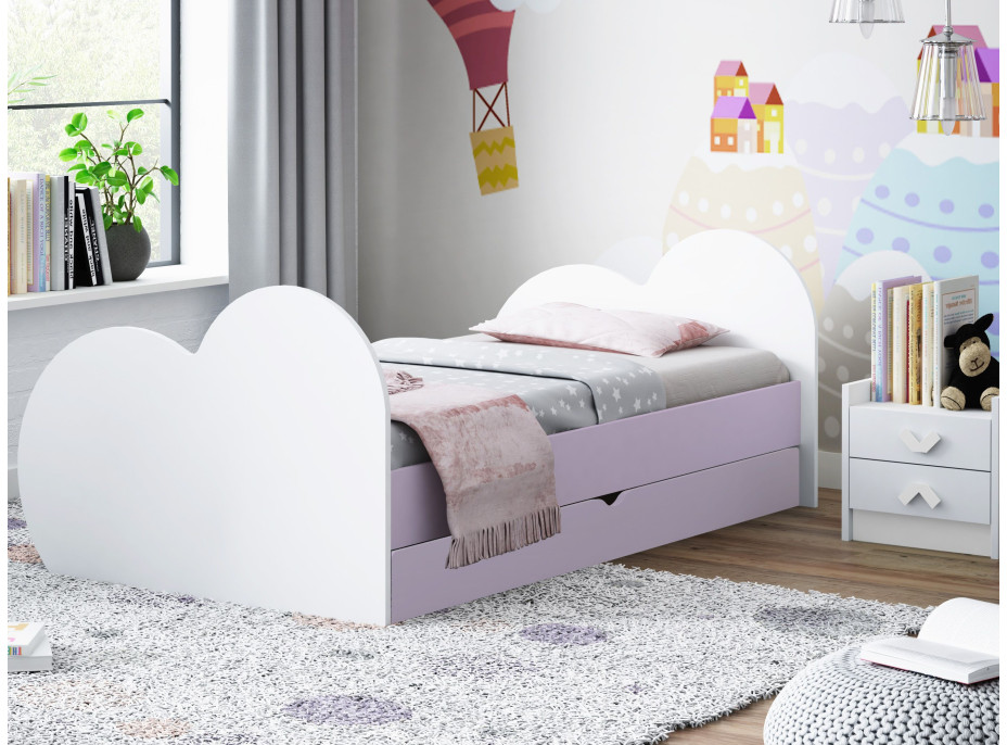 Detská posteľ LOVE bez motívu 180x90 cm, so zásuvkou (11 farieb) + matrace ZADARMO