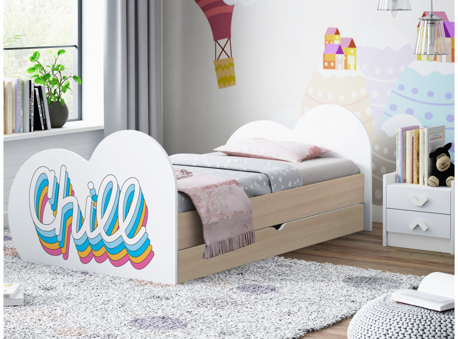 Detská posteľ CHILL 180x90 cm, so zásuvkou (11 farieb) + matrace ZADARMO