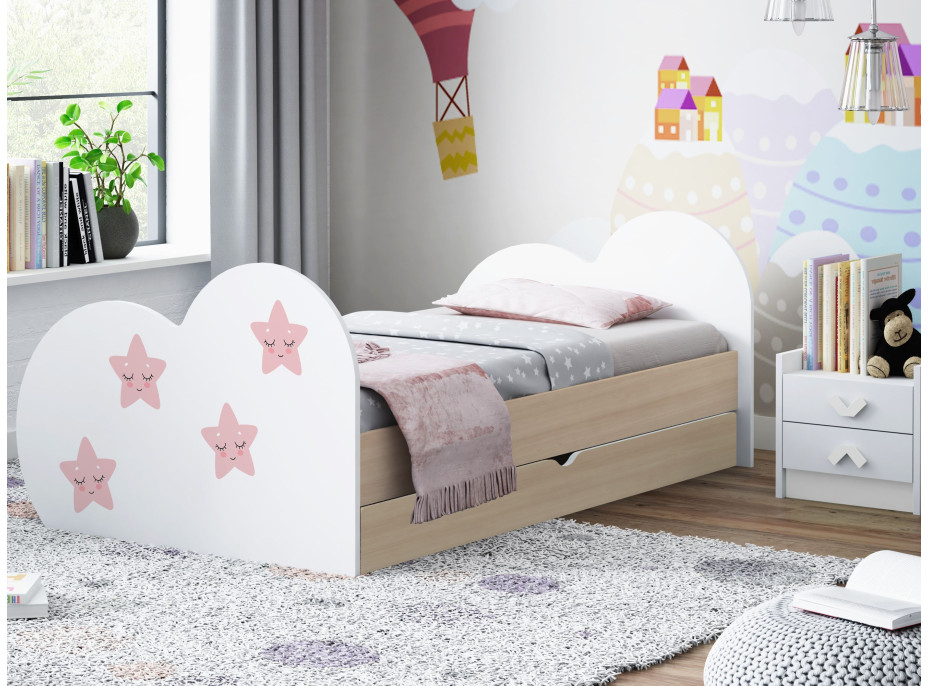 Detská posteľ HVIEZDIČKA 180x90 cm, so zásuvkou (11 farieb) + matrace ZADARMO