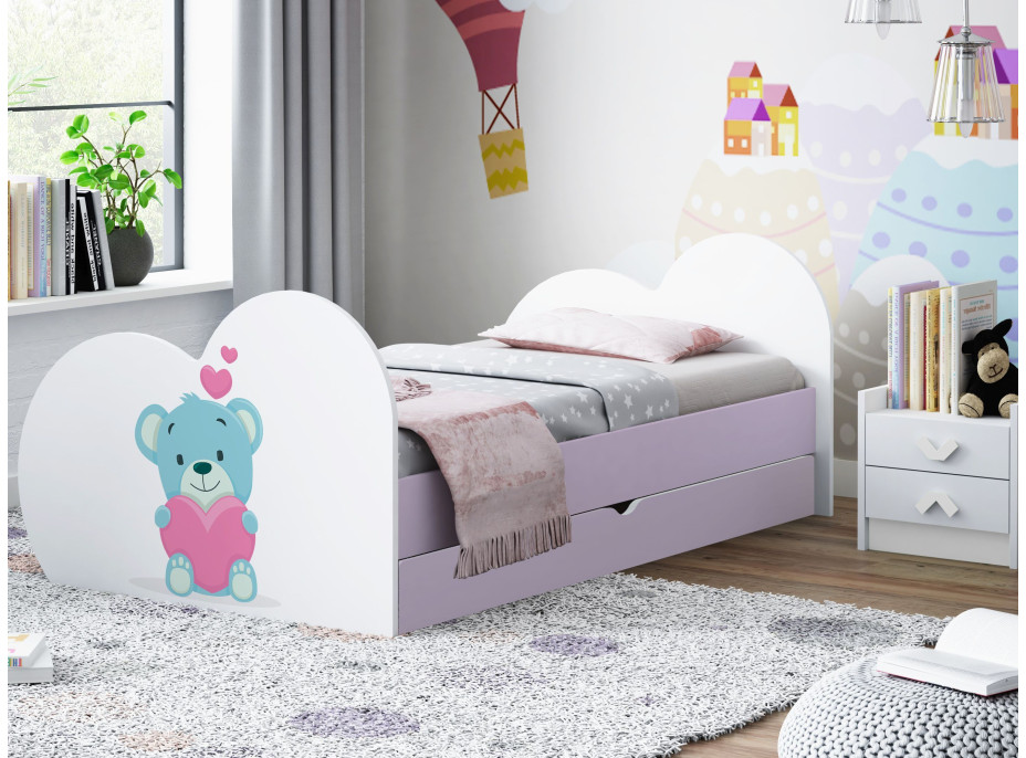 Detská posteľ MACKO 180x90 cm, so zásuvkou (11 farieb) + matrace ZADARMO