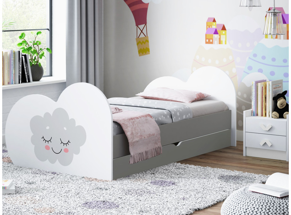 Detská posteľ MRÁČIK 180x90 cm, so zásuvkou (11 farieb) + matrace ZADARMO