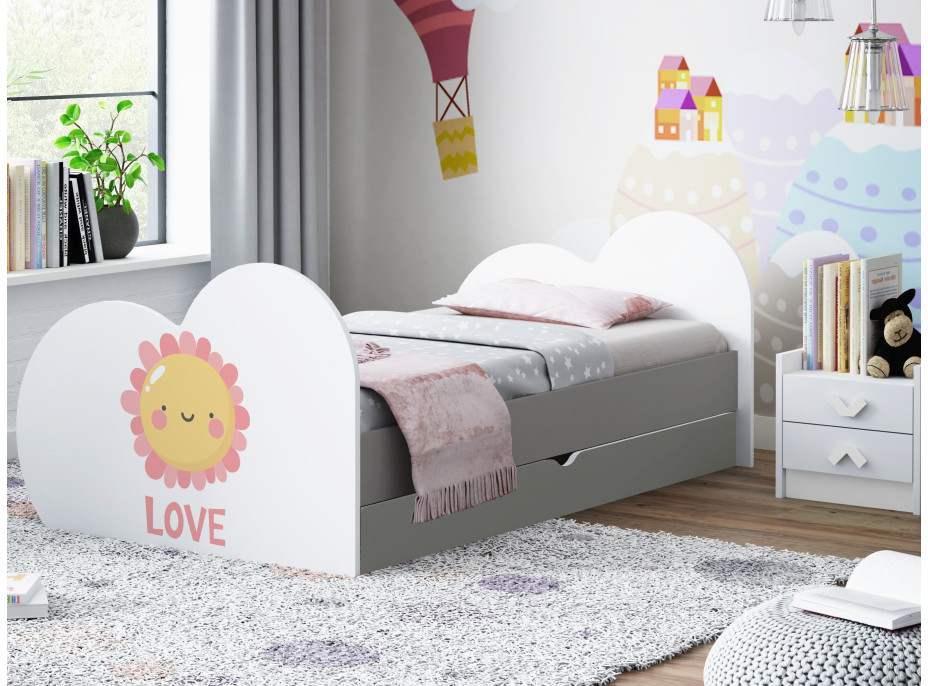 Detská posteľ SLUNÍČKO 180x90 cm, so zásuvkou (11 farieb) + matrace ZADARMO