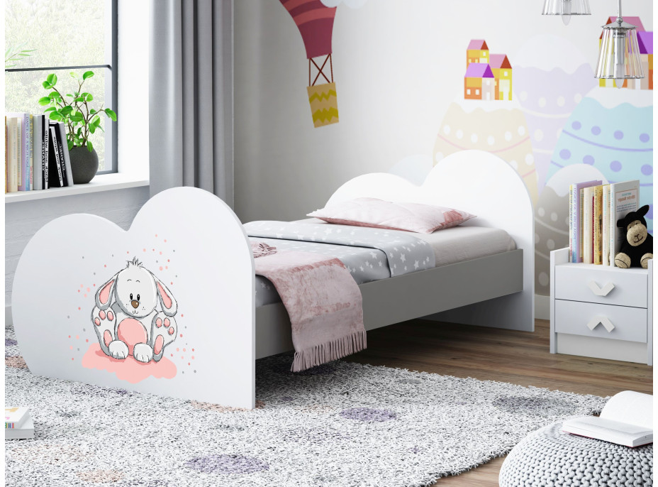 Detská posteľ ZAJAČIK 190x90 cm (11 farieb) + matrace ZADARMO