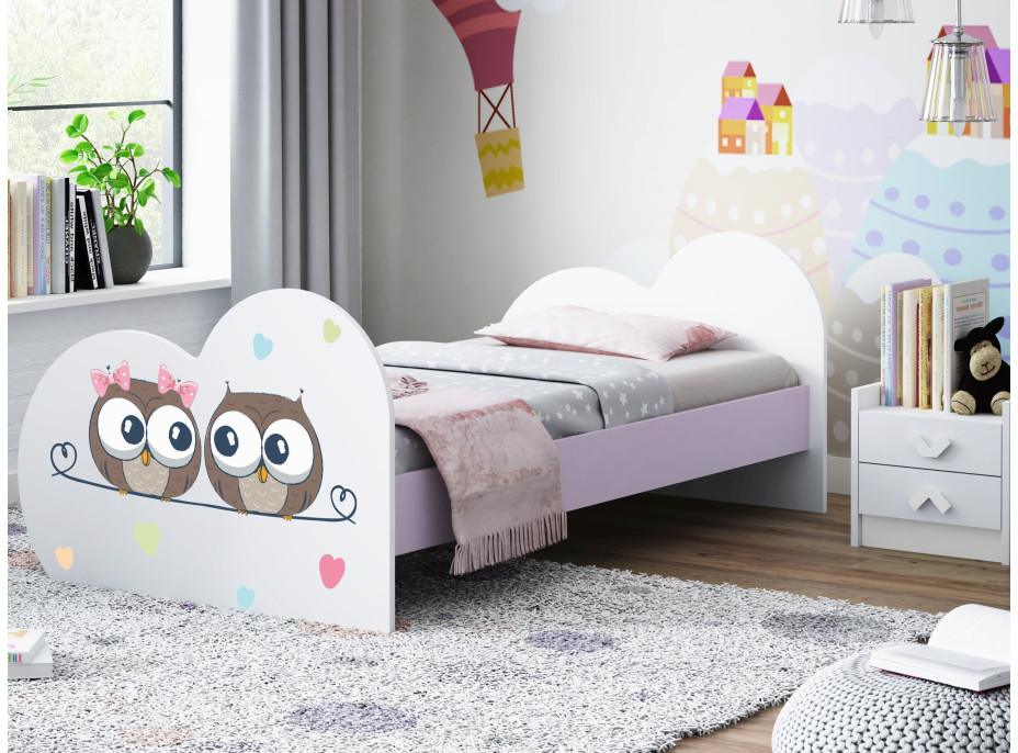 Detská posteľ zamilovaní sovička 190x90 cm (11 farieb) + matrace ZADARMO