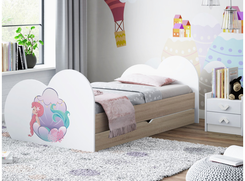 Detská posteľ MORSKÁ VÍLA 190x90 cm, so zásuvkou (11 farieb) + matrace ZADARMO
