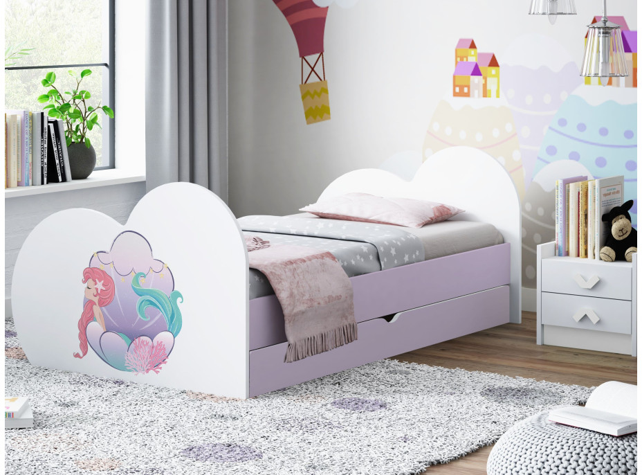 Detská posteľ MORSKÁ VÍLA 190x90 cm, so zásuvkou (11 farieb) + matrace ZADARMO