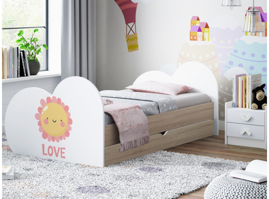Detská posteľ SLUNÍČKO 190x90 cm, so zásuvkou (11 farieb) + matrace ZADARMO