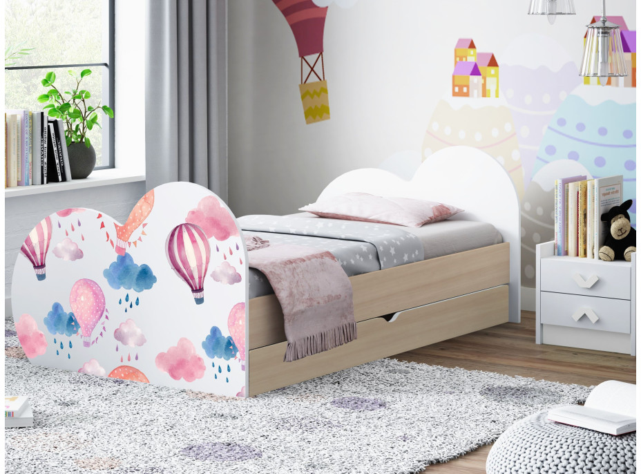Detská posteľ BALÓNY 190x90 cm, so zásuvkou (11 farieb) + matrace ZADARMO