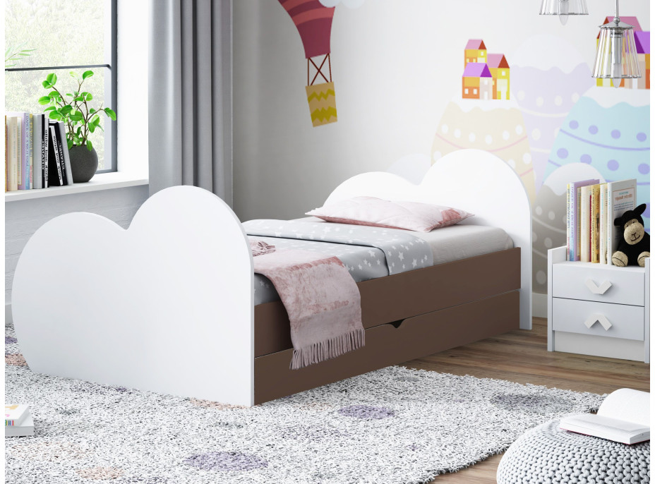 Detská posteľ LOVE bez motívu 190x90 cm, so zásuvkou (11 farieb) + matrace ZADARMO