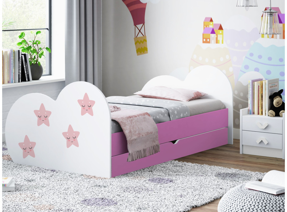 Detská posteľ HVIEZDIČKA 190x90 cm, so zásuvkou (11 farieb) + matrace ZADARMO